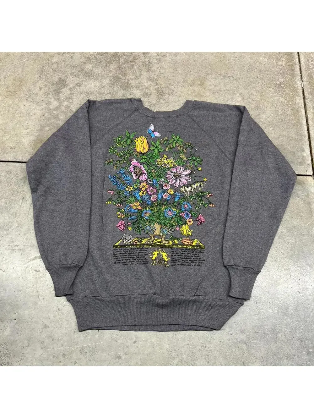 vintage nature garden dark grey made in usa destination crewneck size large